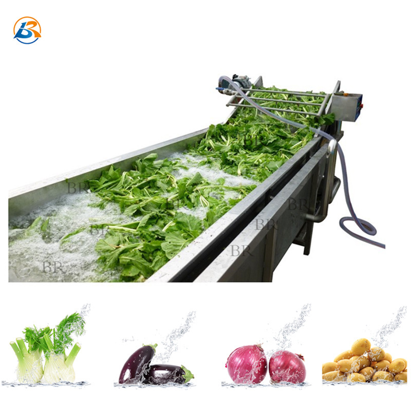 Tomato Washing Line Vegetable Fruit Washing  Machines Industrial Bubble Cleaning Machine With Water Cycle