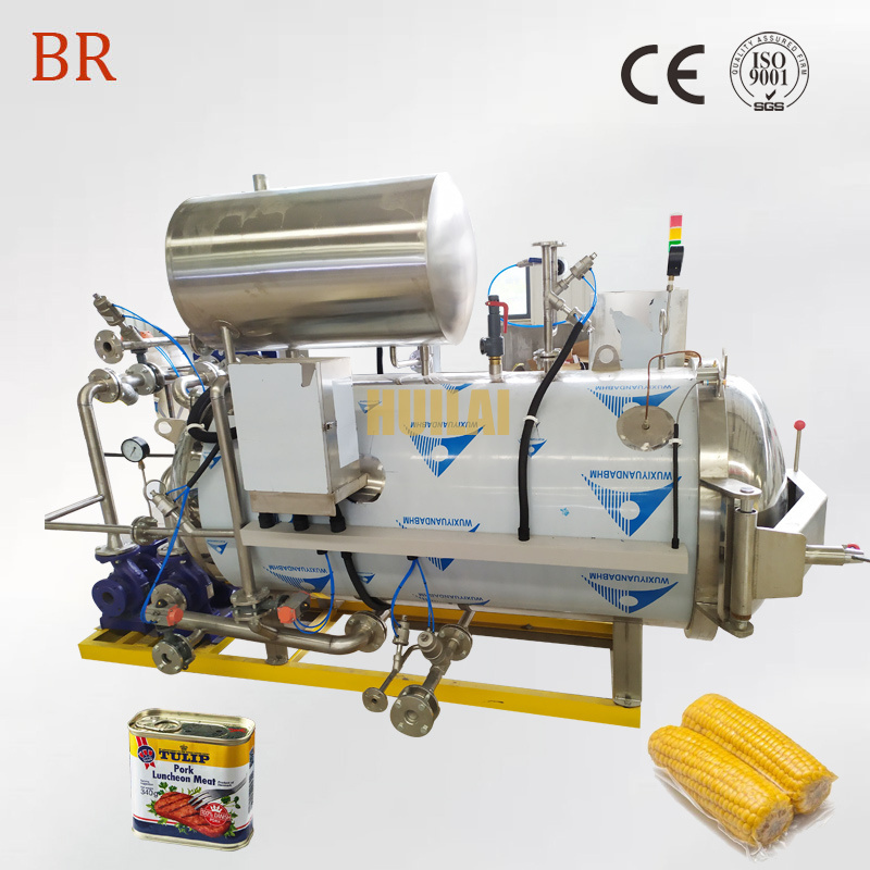 High efficiency water immersion horizontal sterilizer fruit and vegetable tin canned product autoclave rotary retort