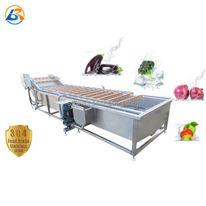 Tomato Washing Line Vegetable Fruit Washing  Machines Industrial Bubble Cleaning Machine With Water Cycle