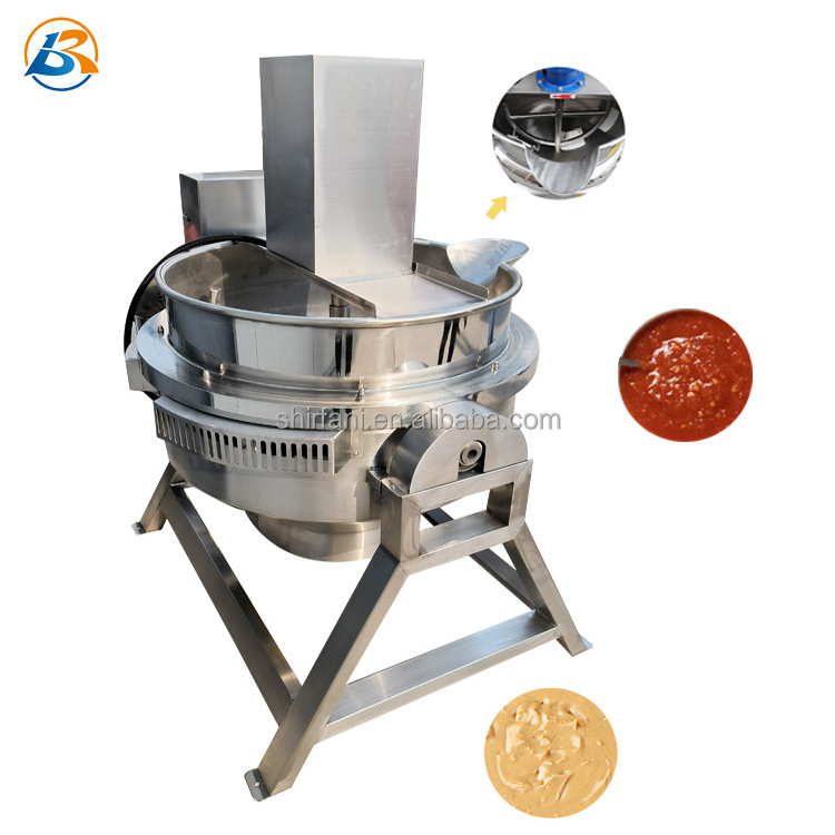 Automatic Steel Cooking Machine/Food Cooking Tilting Pot/Electric Steam Gas Heated Jacketed Kettle With Mixer