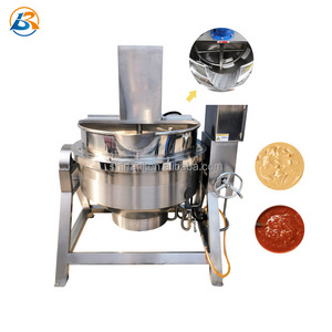 Automatic Steel Cooking Machine/Food Cooking Tilting Pot/Electric Steam Gas Heated Jacketed Kettle With Mixer