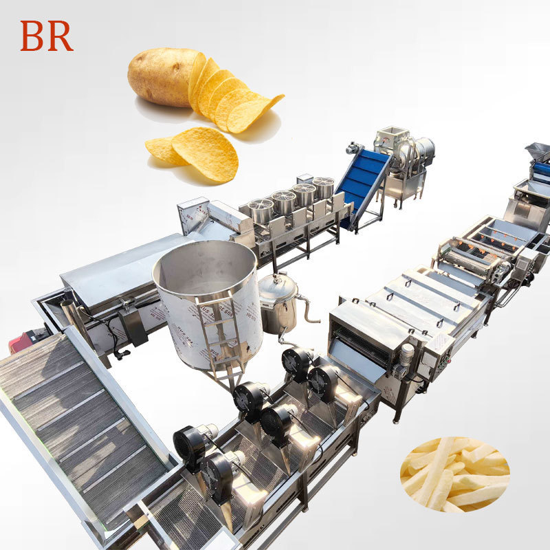 Fully Automatic Potato Chips Production Line Factory Potato Chips Making Machine