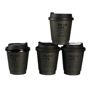 8oz  10oz 12oz 16oz 18oz 20oz PLA  disposable double wall  stamping custom logo all black hot coffee paper cup