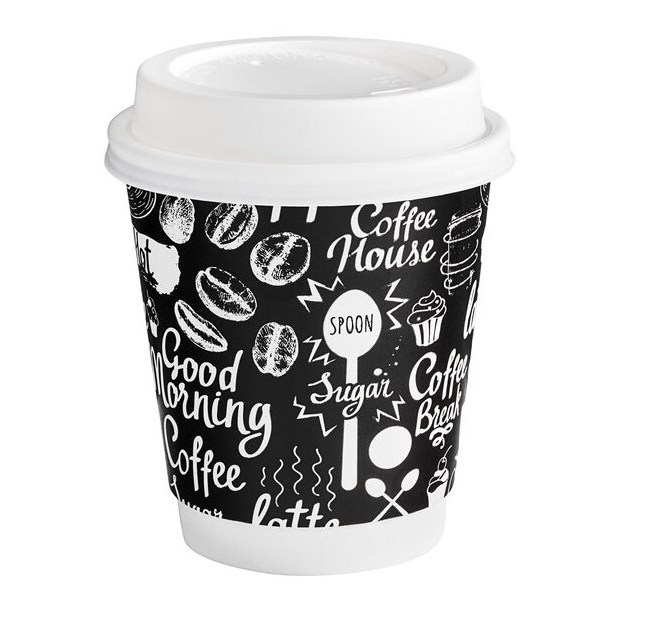 Custom logo double wall coffee cups disposable pink top coffe cup to go paper cup 8oz 12oz with lids