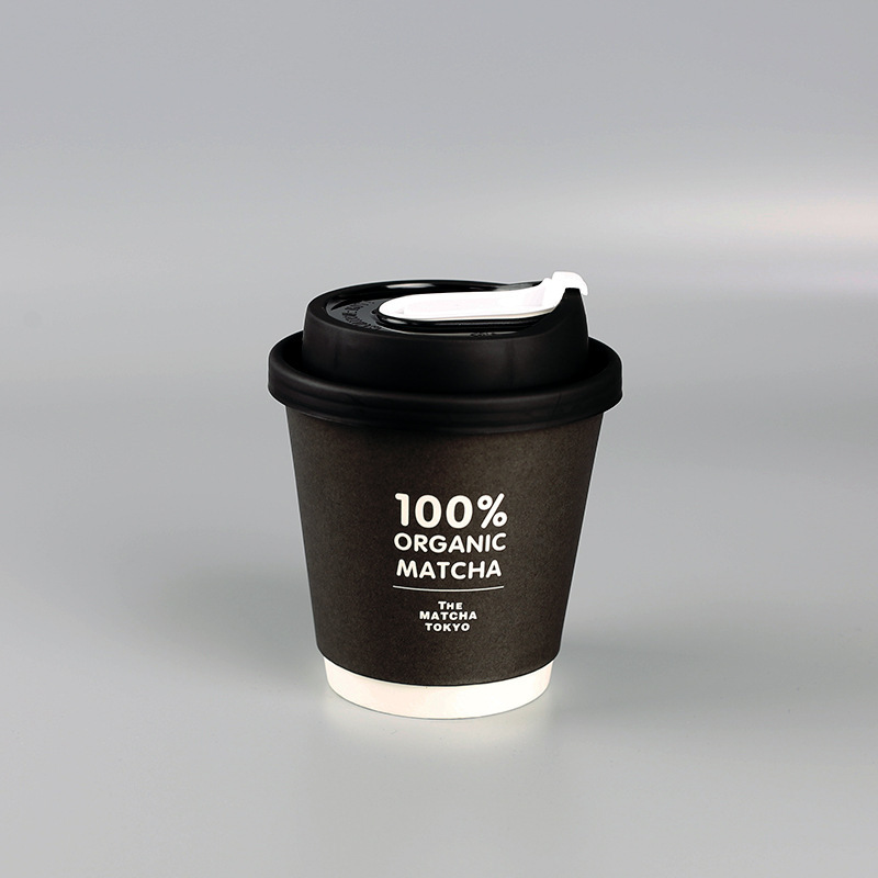 8oz  10oz 12oz 16oz 18oz 20oz PLA  disposable double wall  stamping custom logo all black hot coffee paper cup