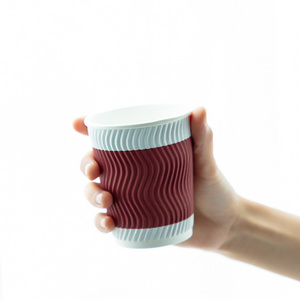 ShiRong printed cup paper manufacturers disposable rippled paper coffee cups 8oz ripple wall paper cup with logo