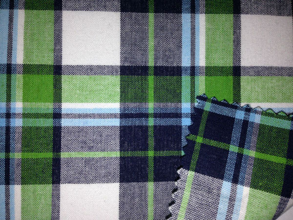 21s 100%cotton yarn dyed check fabric for Beach pants,shirt with ready bulk it's classic and fashion for yarn-dyed plaid