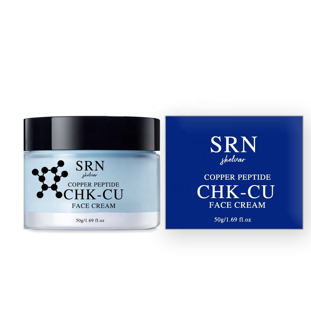 Custom Logo Natural Anti Aging GHK-CU Improve Elasticity Skin Care Firming Blue Copper Peptide  Face Cream