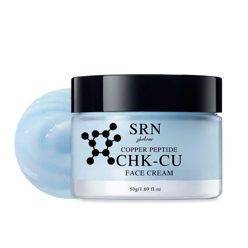 Custom Logo Natural Anti Aging GHK-CU Improve Elasticity Skin Care Firming Blue Copper Peptide  Face Cream