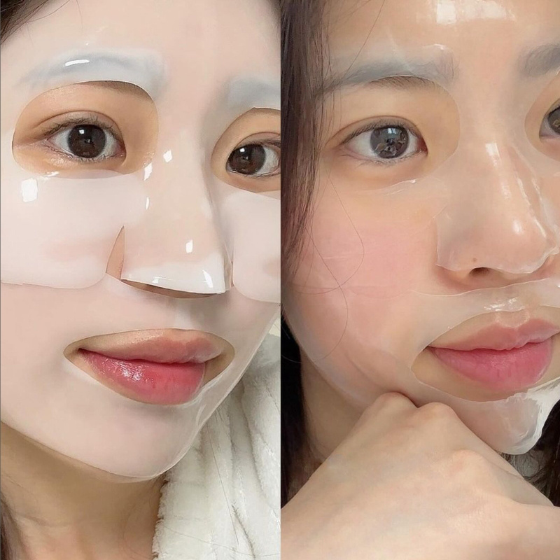 OEM LOGO Hydrogel White Bio-Collagen Disposable Anti Wrinkle Firming Hydrating Overnight Sleeping Facial Sheet Mask