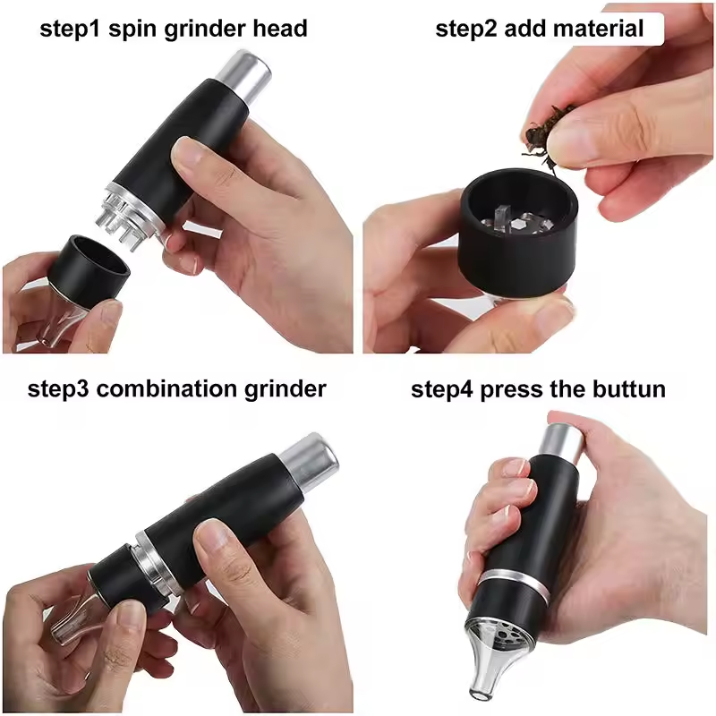 New Updated Tobacco Spice Grinder Manual Press Pen Electric Herb Grinder Smoking Accessories