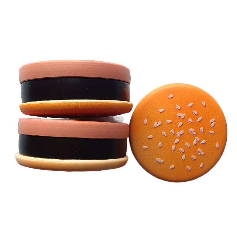 Cross border creative cookie Hamburger 55mm tobacco grinder Metal creative cookie metal smoke grinder