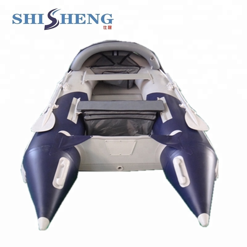 Cheap inflatable fishing boat with rubber boat  aluminum floor  Inflatable pontoon boat for sale