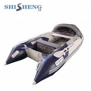 Cheap inflatable fishing boat with rubber boat  aluminum floor  Inflatable pontoon boat for sale