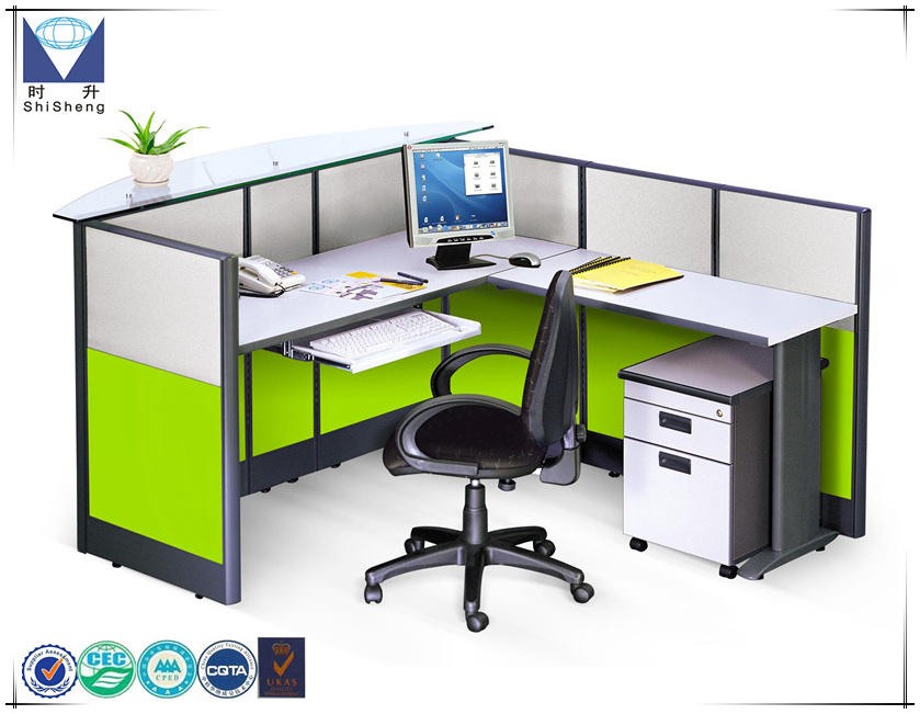 Single seat melamine office receptionist cubicle workstation