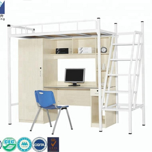 student bunk bed with desk for dormitory