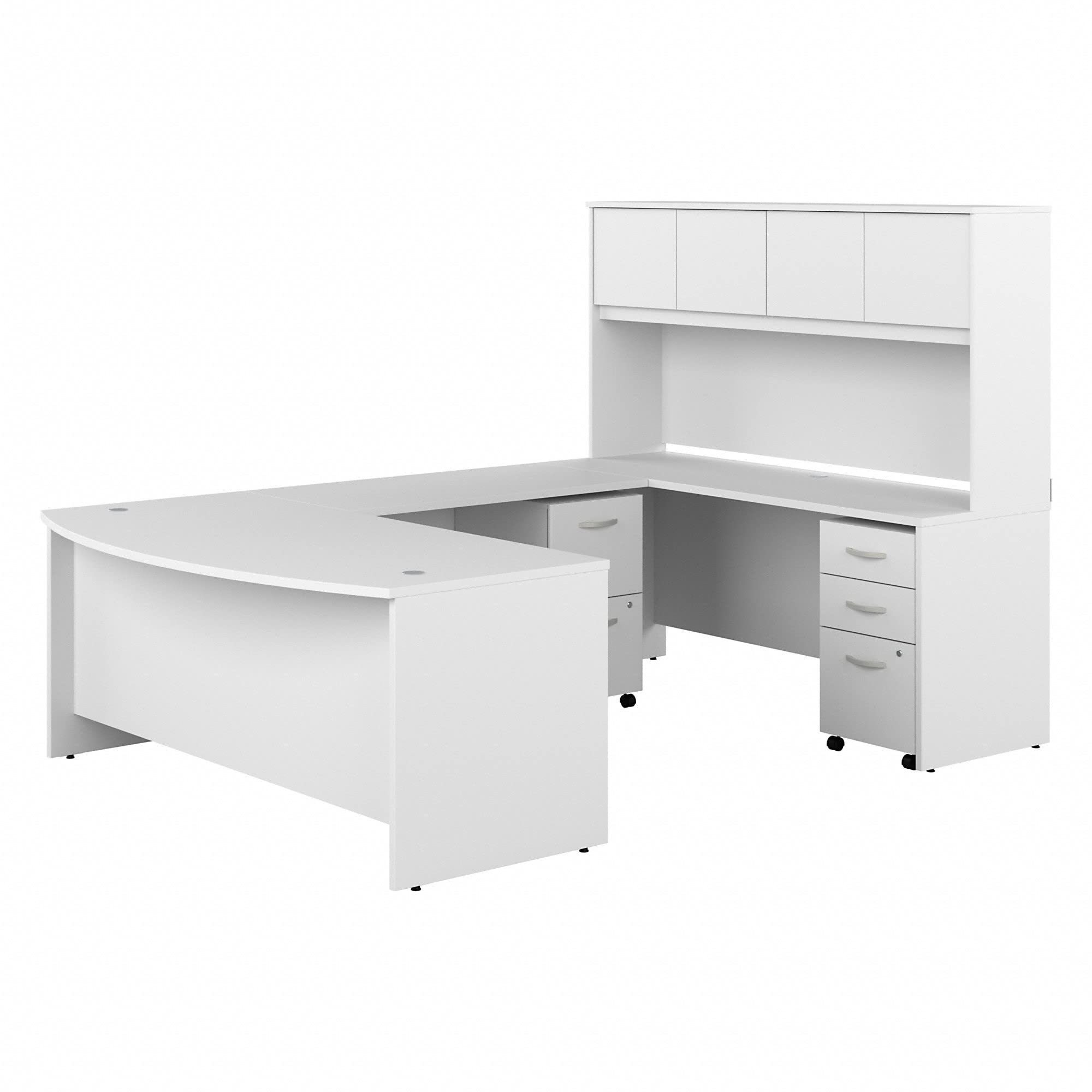 Manager Ceo Boss Executive Office Table C U Shaped Office Desk With Hutch And Mobile File Cabinets