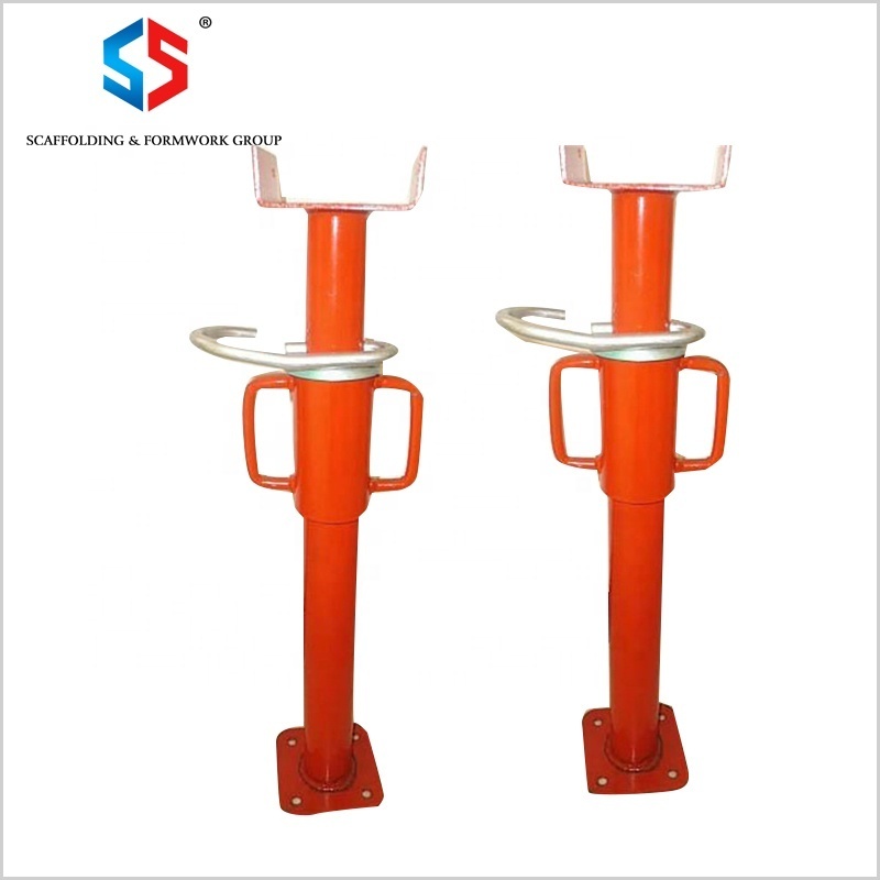 U Head Good Quality Q235 Steel Adjustable Jacks Telescopic Post Metal Shoring Building Scaffolding Props