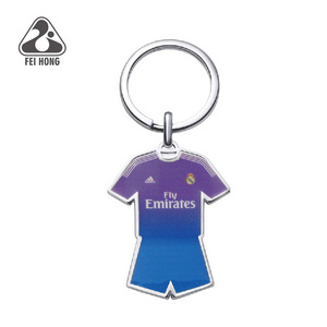 Customized Soccer T Shirt Metal Keychain for Gift