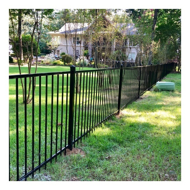 Easily assembled decorative style steel fence flat rail top welded residential metal fence balcony fence for garden