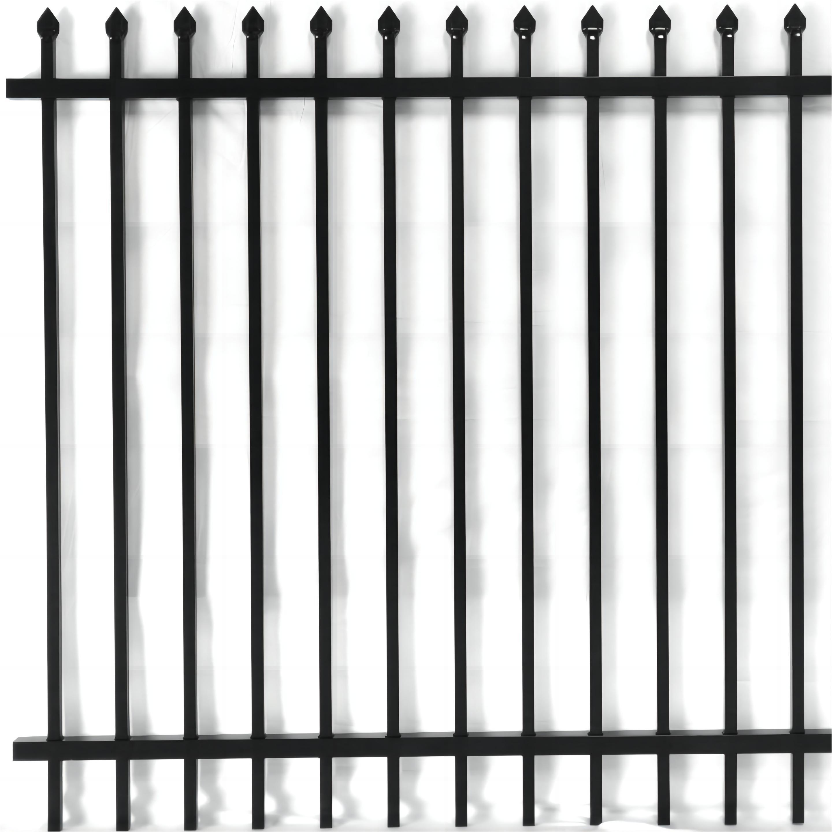 Sustainable cheap metal fence panels pool hot dip galvanized  black steel fence modern galvanized garden fence