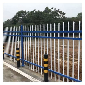 Sustainable metal fence panels  hot dip galvanized black steel fence modern anti climbing steel picket fence for roadside