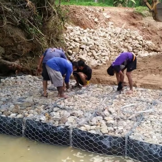 2 x 1 x 1 m gabion wire mesh netting 80 x 100 mm gabion basket for flood control project