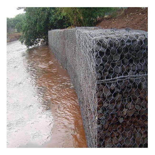 2 x 1 x 1 m gabion wire mesh netting 80 x 100 mm gabion basket for flood control project