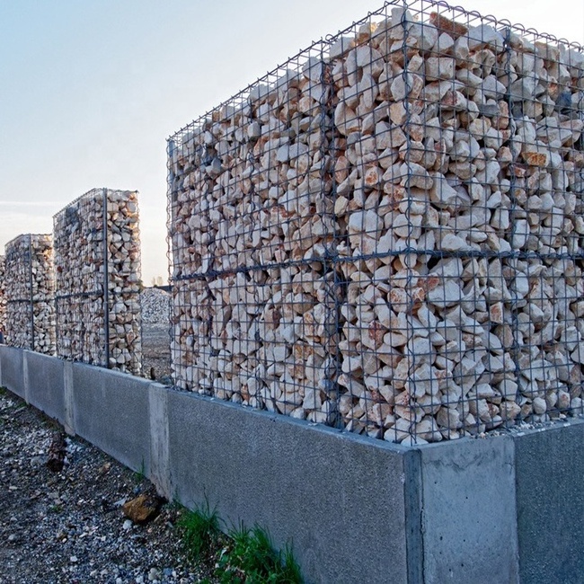 Best price gabion stone cage box gabion fence 200x100x50 galvanized welded gabion basket retaining wall