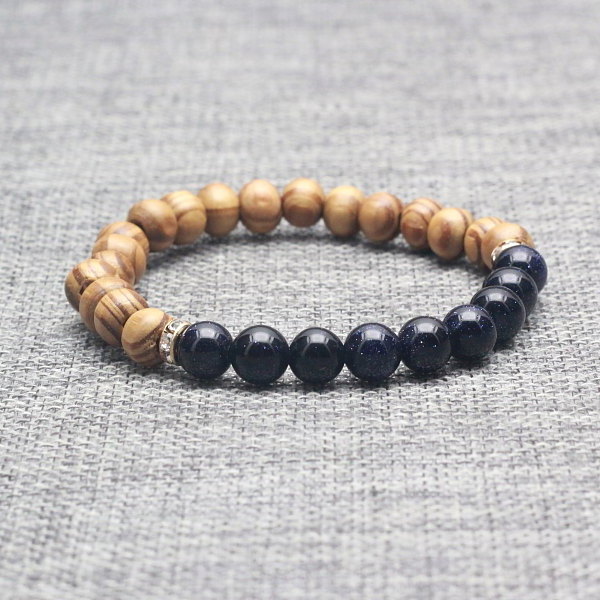 Natural Stones Wooden beads bracelet for men and women Lava Turquoises Onyx beads men bracelet Yoga bracelet