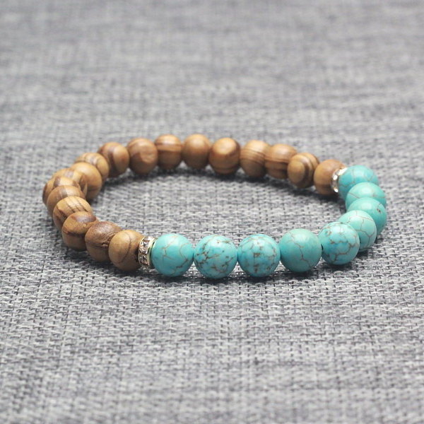 Natural Stones Wooden beads bracelet for men and women Lava Turquoises Onyx beads men bracelet Yoga bracelet