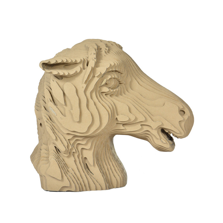 3D Paper Animal Craft Paper Paste Arts and Crafts Horse Head Model for Desk Decoration Business Gift