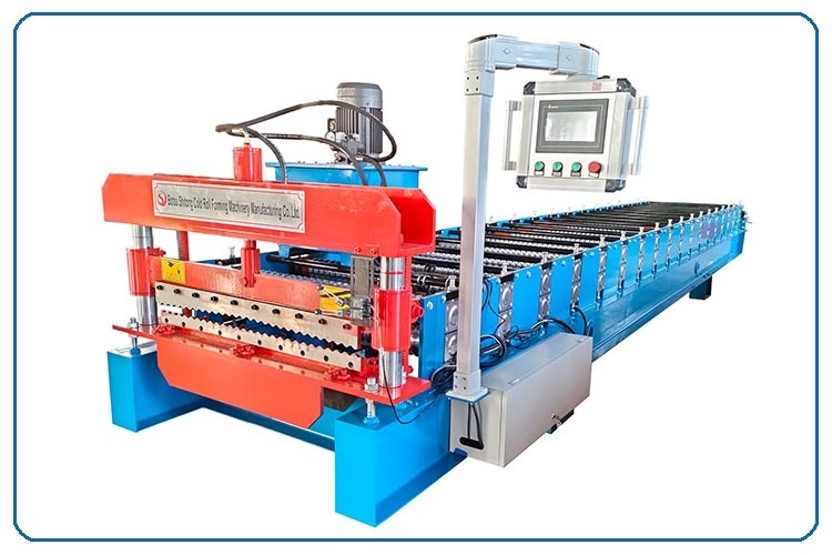 Full automatic corrugated iron sheet roofing tile making roll forming machine metal roof panel roofing sheet making machine