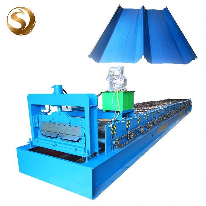 Standing seam self lock metal roofing clip panel roll forming machine