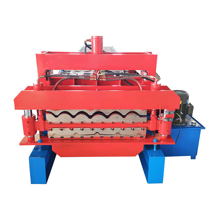 Two Profiles Galvanized Aluminum Roof Sheet Roll Forming Machine Manufacturer Double Layer Roof Tile Press Forming Machines