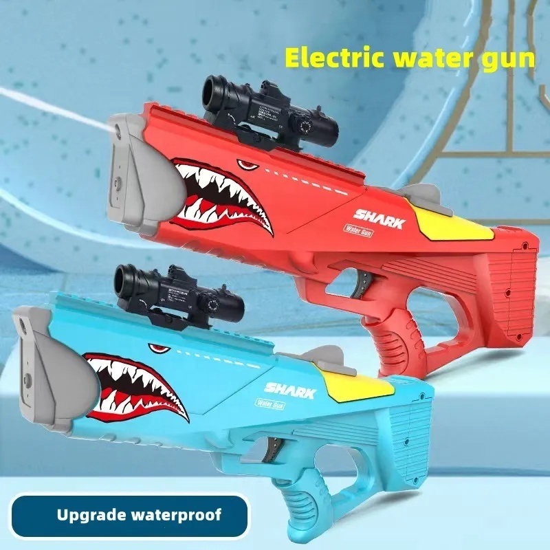 Electric Shark Water Gun Kids Fighting Toys Automatic Continuous Shooting Water Gun Summer High-capacity Rechargeable Water Gun