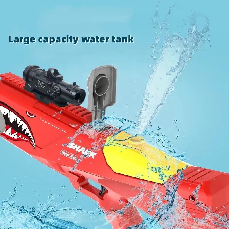 Electric Shark Water Gun Kids Fighting Toys Automatic Continuous Shooting Water Gun Summer High-capacity Rechargeable Water Gun