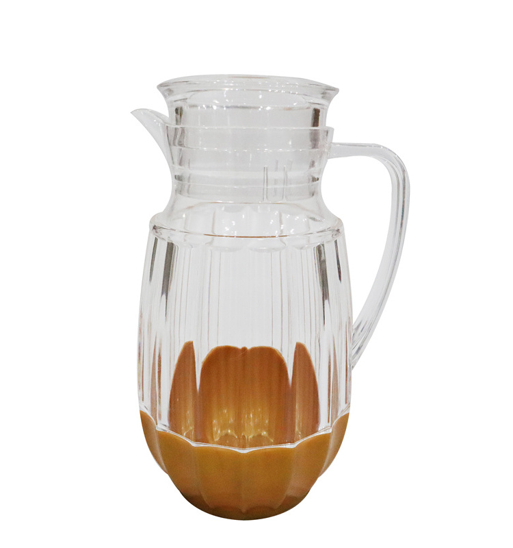 2024 Manufacture China Suppliers 1.6L Water Pitcher Acrylic Drinking Jugs Plastic Pitchers with cup set party jugs set