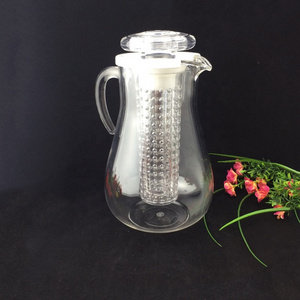 Plastic Tea Pots Clear Acrylic Fruit Infuser Water Pitcher With Lid And Handle Infusion Jug For Iced Tea Juice  Beverages