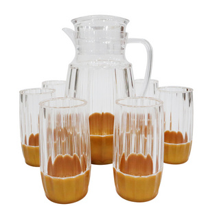 2024 Manufacture China Suppliers 1.6L Water Pitcher Acrylic Drinking Jugs Plastic Pitchers with cup set party jugs set