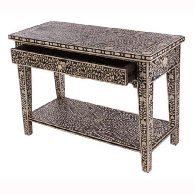 Bone Inlay Wooden 1 Drawer Console table Furniture Entryway Living room Decor Drawer Console Table