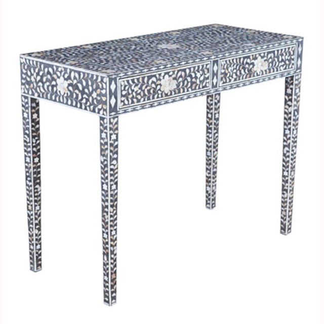 Jodhpur Luxury Furniture Bone Inlay Floral Design 2 Drawer Console Table Buy Console Table Furniture Online in India