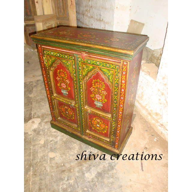 Antique Wooden Home Storage Furniture Hand Painted Modern Living Room Sideboard Cabinet