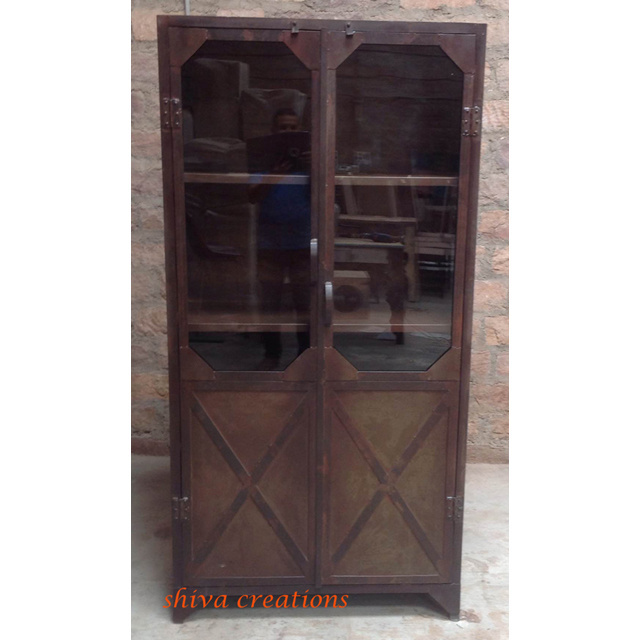 Vintage Design Bedroom Furniture Iron Metal Closet Industrial Style Wardrobe Almirah Armoire