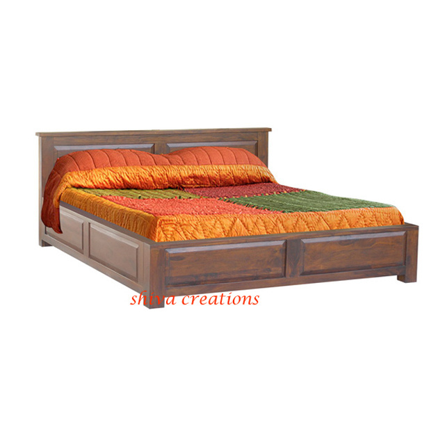 Buy Online Solid Sheesham Furniture Wooden Box Bed