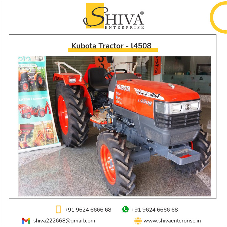 Multi-Purpose Made in Japan 45HP Horsepower Kubota 4X4 Tractors with 8 Forward + 4 Reverse Gear Box at Convenient Price