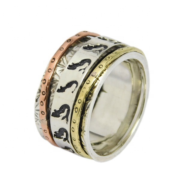 Beautiful Hammer Design 925 Sterling Silver Spinner Ring For Woman Fashion Online Shop Silver Jewelry Cheap Price Rings Exports