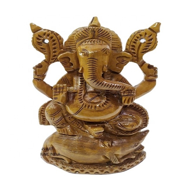 wooden carved hindu god ganesh statues