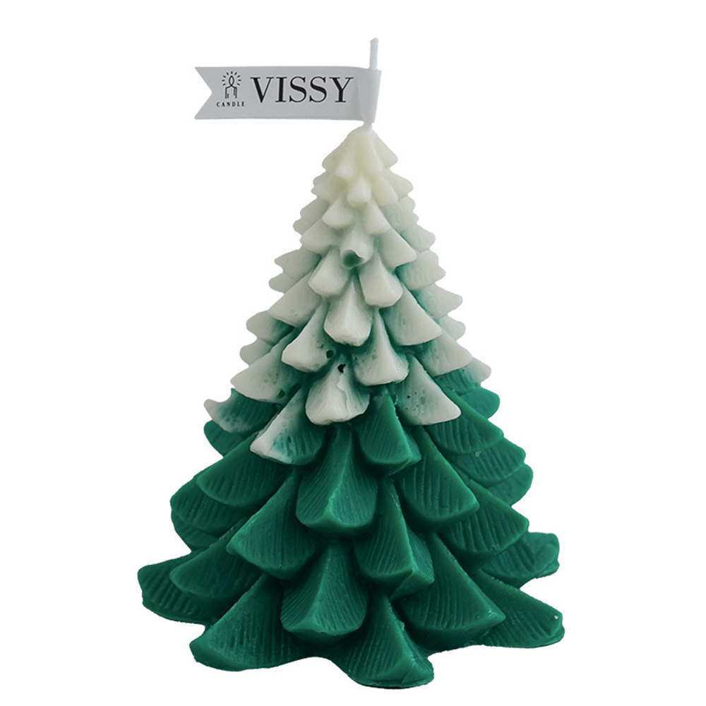 7 Colors Christmas Tree Shape Candle Tealight Beewax Handmade Delicate Aroma Trees Candles for Xmas Home Decoration Gifts