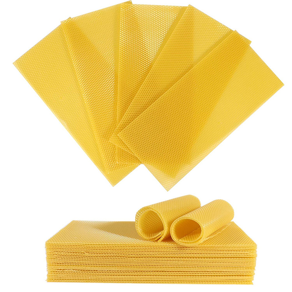 Beeswax Foundation Sheets Rolled Candle Sheet Honey Bee Beehive Wax for Candle Making